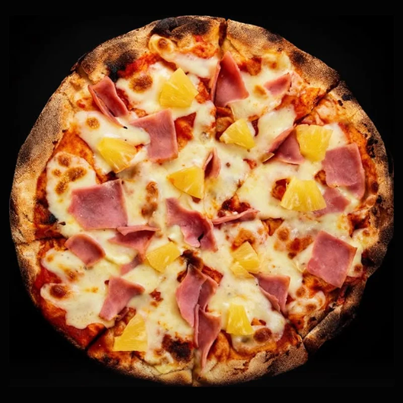 Pizza Hawaiana con jamón york y piña
